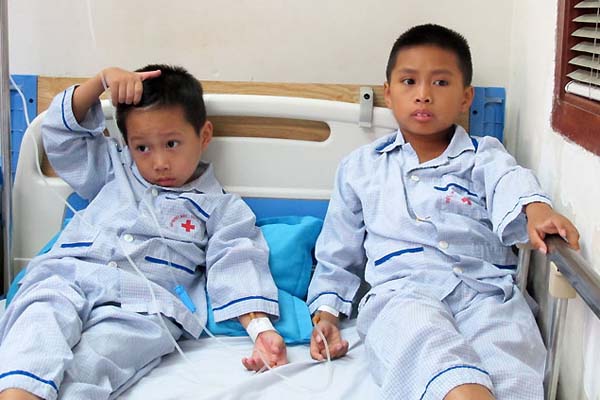 Hai anh em Việt và Nam tháng nào cũng phải vào viện điều trị một đợt